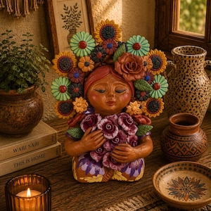 Pachamama-skulptur - Handgjord i Metepec Moder Jord-lerafigur, Spirituell folkkonst 19