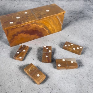 Domino Set Made Of Marble, Hand Carved And Elegant Design To Play And To Decor. From Puebla Mexico, Table Games, Family Games. Perfect Gift
