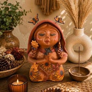 Pachamama-skulptur - Handgjord i Metepec Moder Jord-lerafigur, Spirituell folkkonst 13