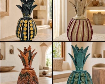 メキシコの陶器、パイナップルの装飾、メキシコの装飾、パイナップルの