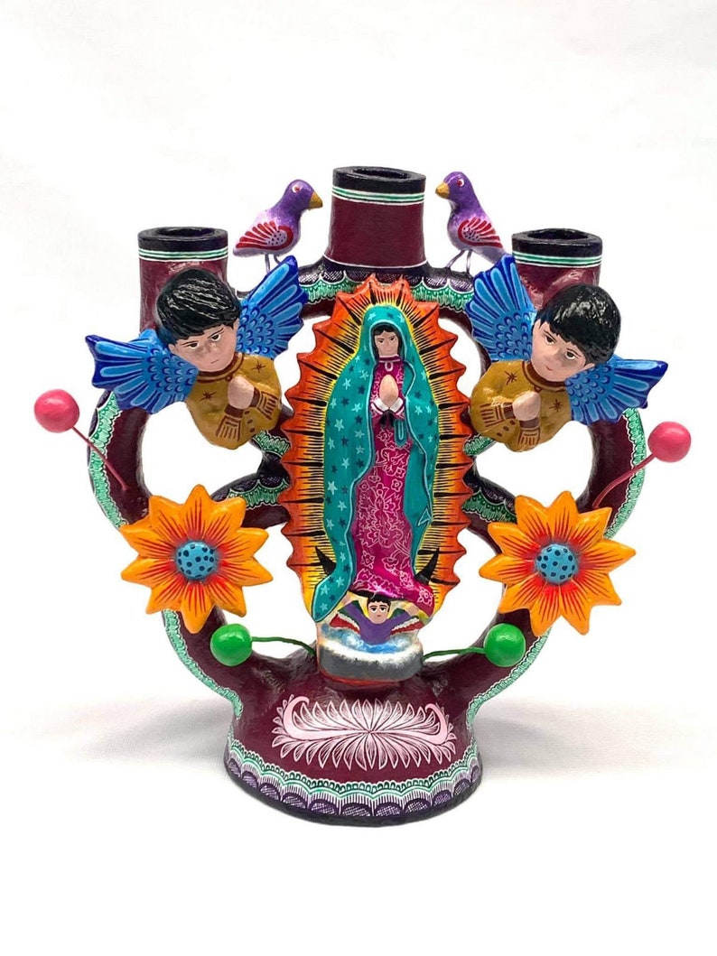 Virgin Mary Candle Holder Tree of Life Candelabra Arbol De Etsy