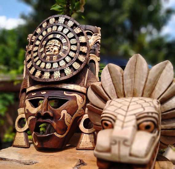 Prehispanic Wooden Mask Mayan Culture Mexican Wall Art Hand - Etsy