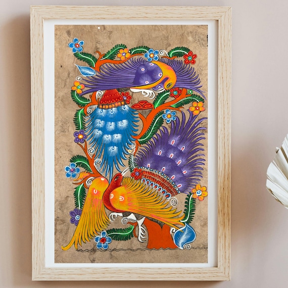 アマテ紙に描かれた鳥の絵、メキシコ美術におけるオリジナルのアマテ画