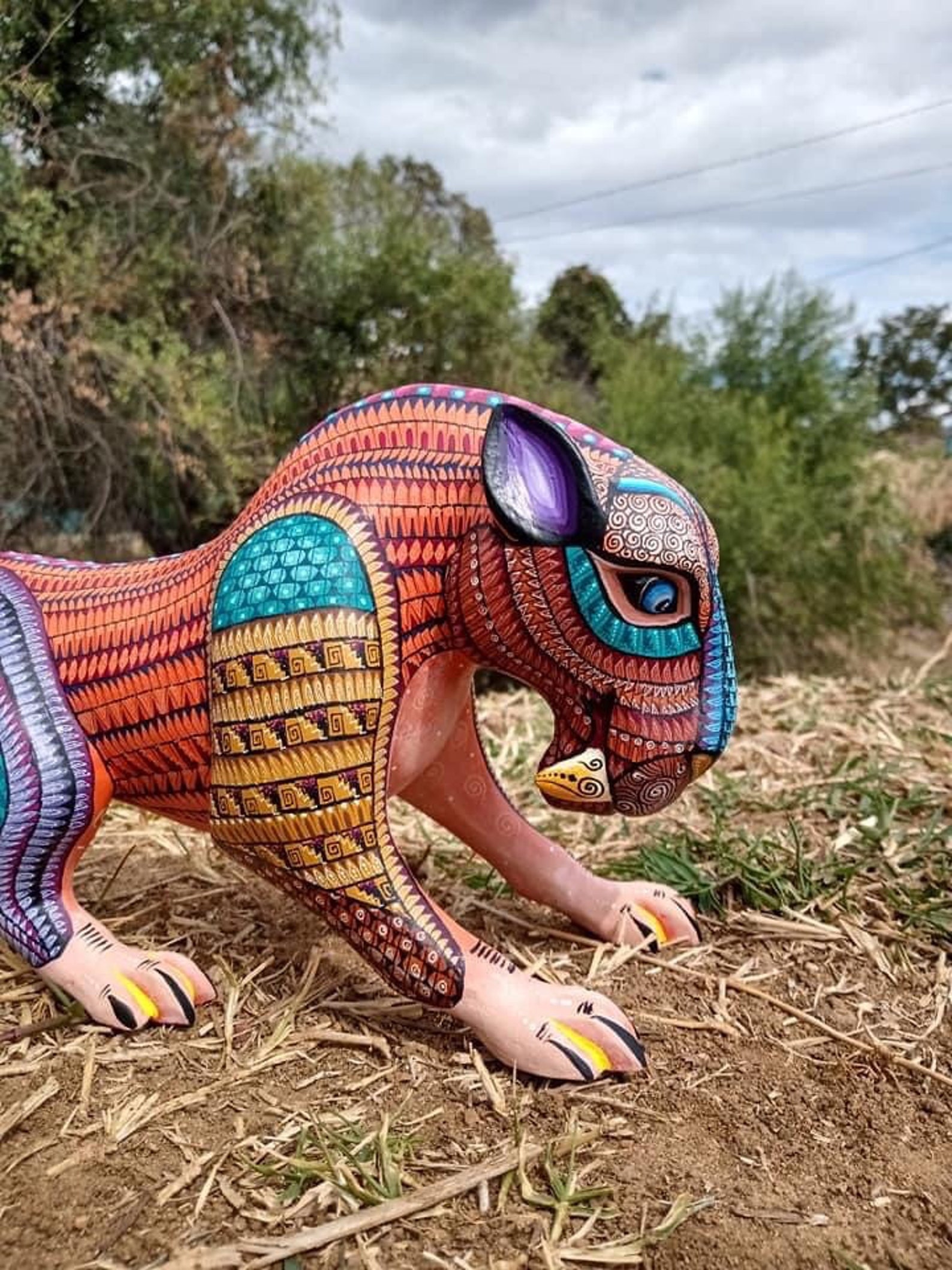 Panther Sculpture Wood Carving in Mexico Mexican art | Etsy