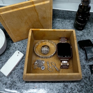 Large jewelry box, Cosmetic box, Marble jewelry box, Stone jewelry box, Jewelry storage tray, Vanity tray bathroom