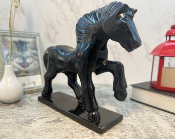 馬の像、馬の彫刻、水晶の馬、装飾的な馬、彫刻された石の動物、大理石