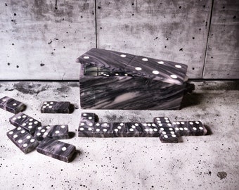 Domino Set Made Of Marble, Hand Carved And Elegant Design To Play And To Decor. From Puebla Mexico, Table Games, Family Games. Perfect Gift