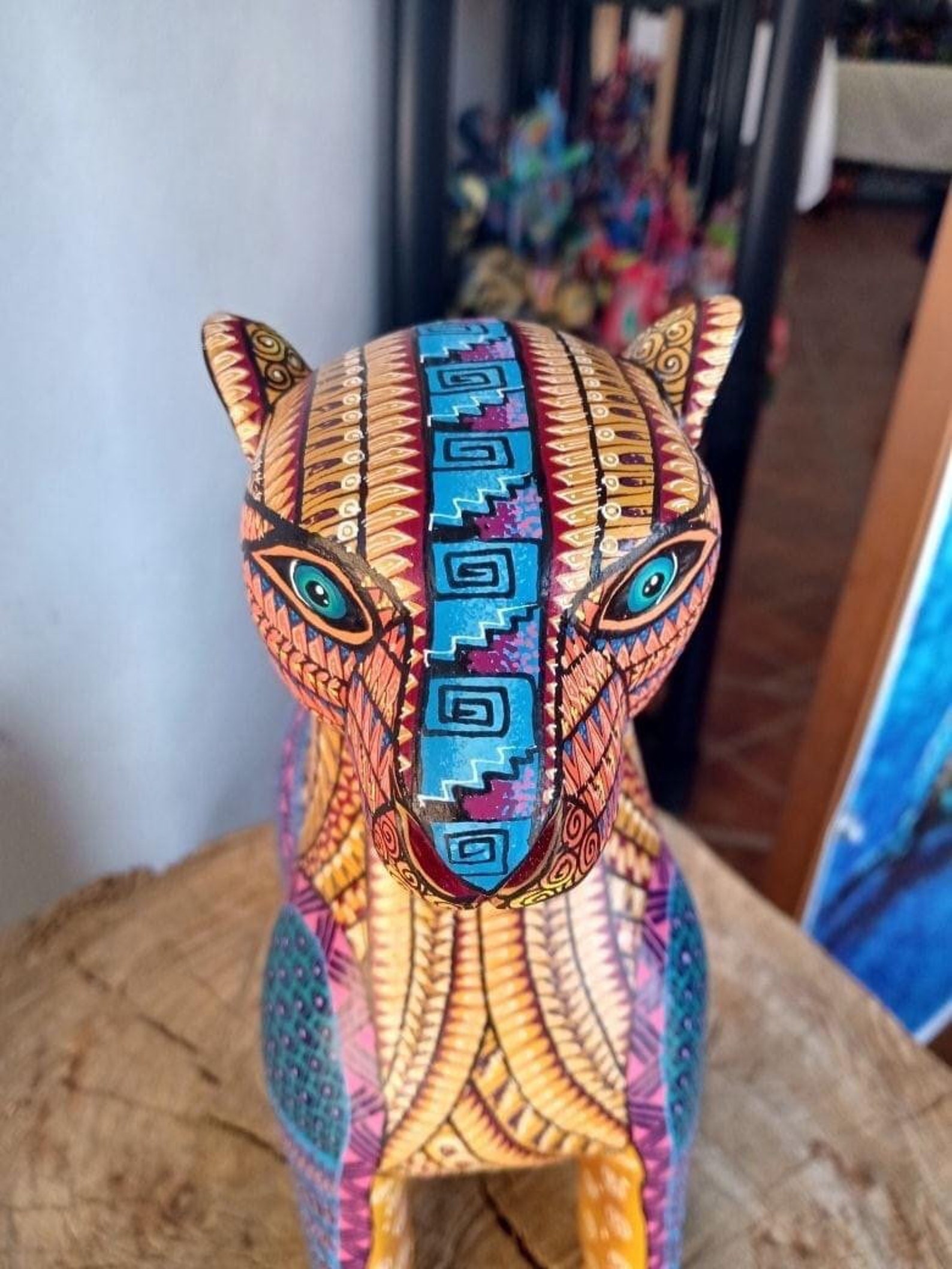 Panther Sculpture Wood Carving in Mexico Mexican art | Etsy