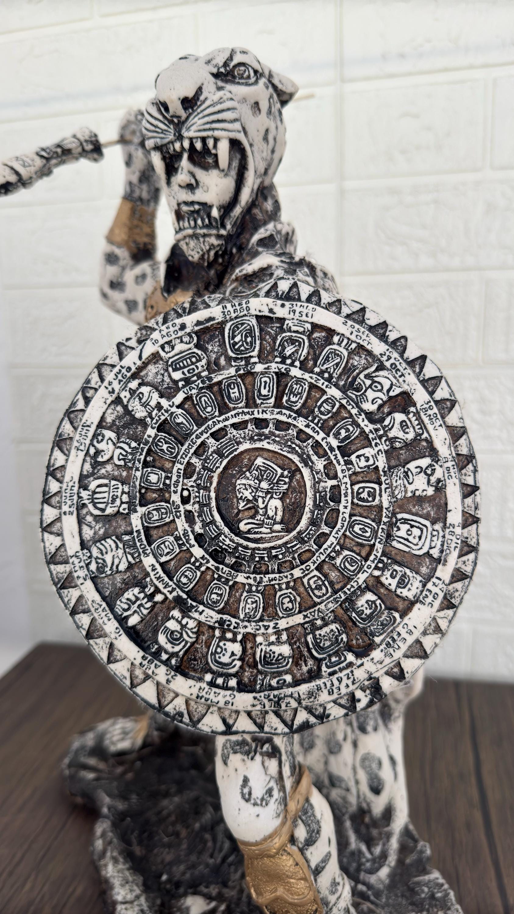 XL Large Aztec Warrior in Battle Mexican Decoration, Aztec Art