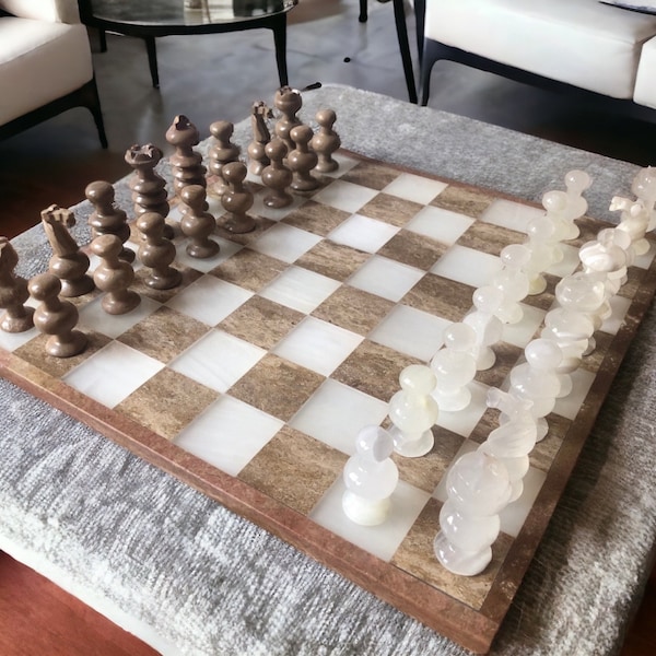 Stone Chess Set Etsy