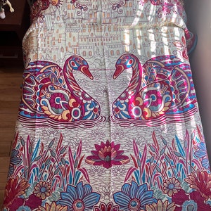 Couverture mexicaine, motif cygne, couvre-lit, couverture grand format