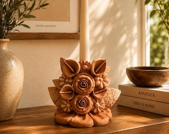 Handmade Clay Candle Holder From Metepec Center Piece