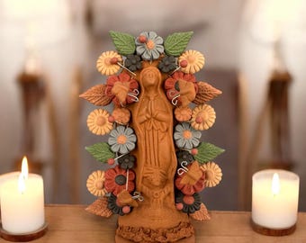 Blue Mother Mary Handmade Clay Art main image 0