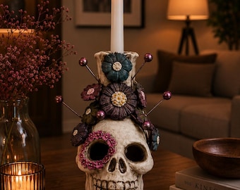 Skull Mini Chimney Michoacan Clay - Artisanal Handcrafted Mexican Decor, Unique Gothic Home Accent Decor, Day of the Dead Cultural Art