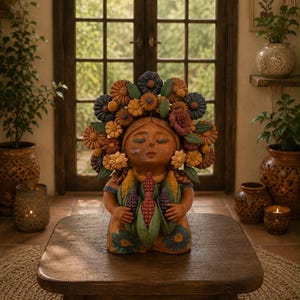 Pachamama-skulptur - Handgjord i Metepec Moder Jord-lerafigur, Spirituell folkkonst 18