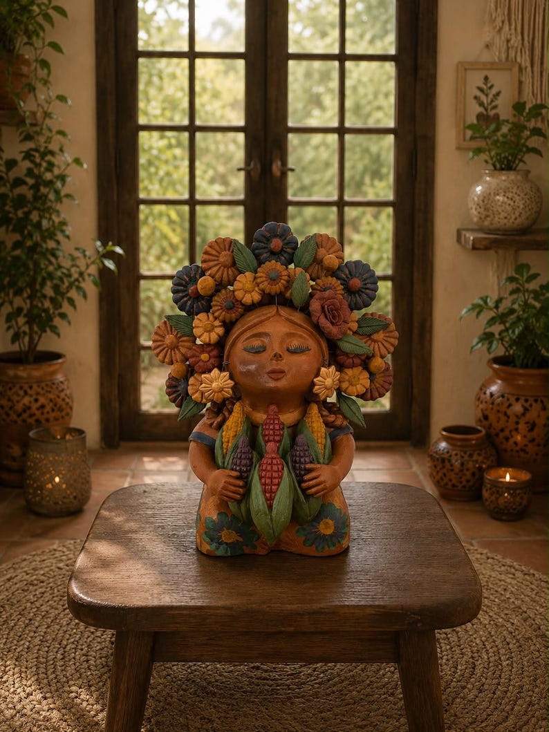 Pachamama-skulptur - Handgjord i Metepec Moder Jord-lerafigur, Spirituell folkkonst 18