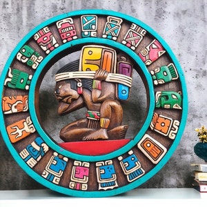 Arte Maya Prehispánico, Calendario Maya, Pintura Mexicana, Talla en Madera, Artesanal PEDIR PERSONALIZAR