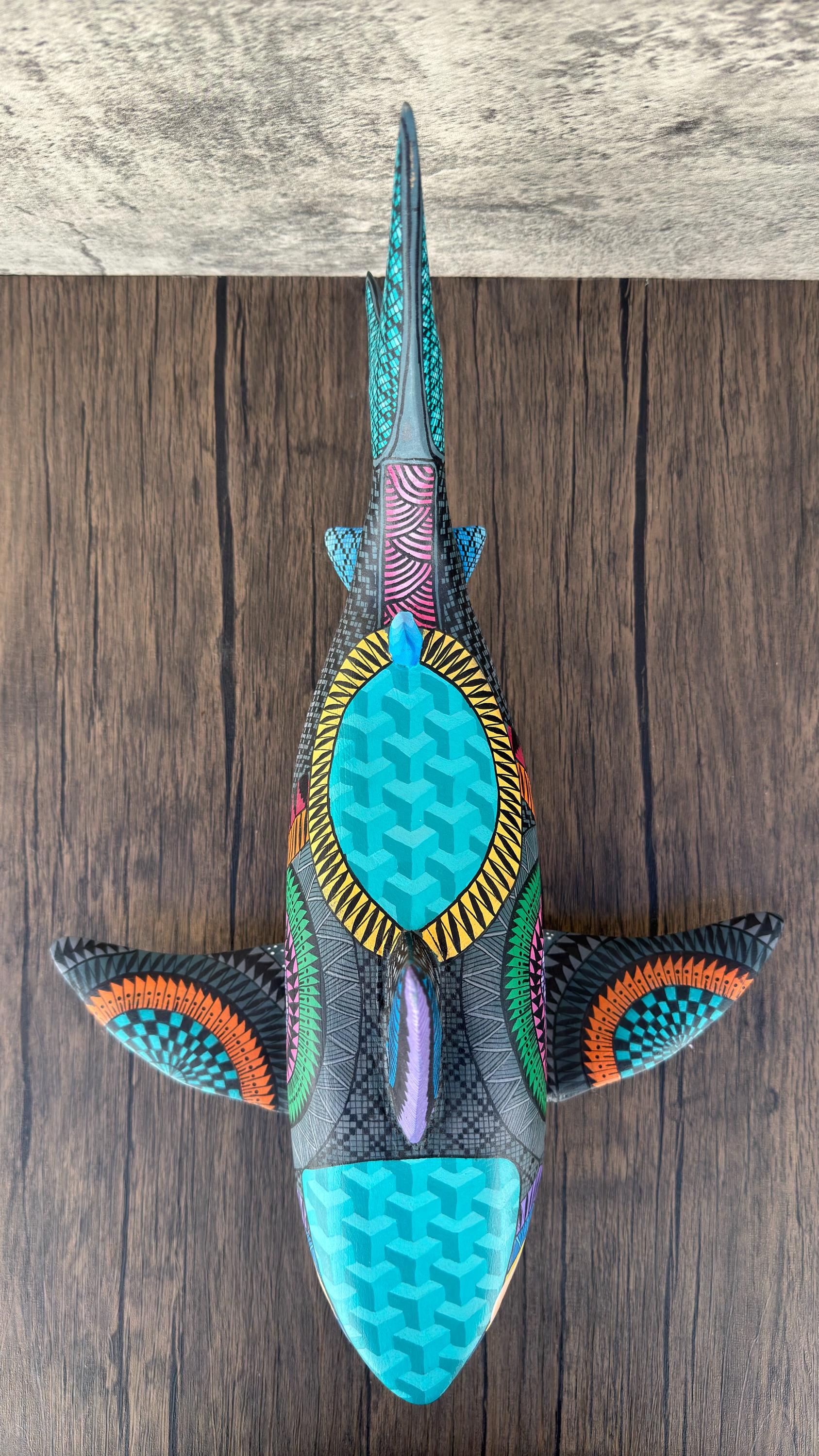 Alebrije Shark Figure Oaxaca Mexican Folk Art Alebrije Sculpture