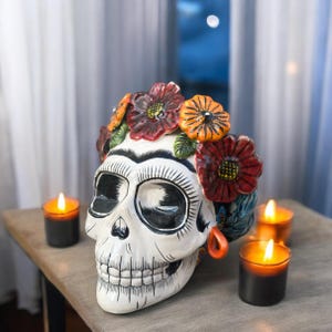 Catrina Handmade Talavera Day of the Dead  Colorful Ceramic Folk Art from Puebla, Mexico Día de los Muertos Skeleton Figurine Wedding Gift