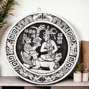 Mexican decoration, Mexican folk art, Prehispanic, Mayan wall decor, Mayan art, Mexican painting, Quetzalcoatl
