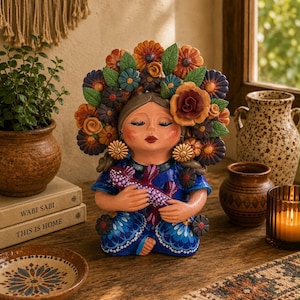 Pachamama-skulptur - Handgjord i Metepec Moder Jord-lerafigur, Spirituell folkkonst 12