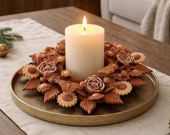 Corona De Adviento klei handgemaakte kandelaar adventskrans met natuurlijke kleuren-artisan klei middelpunt voor kerstvieringen