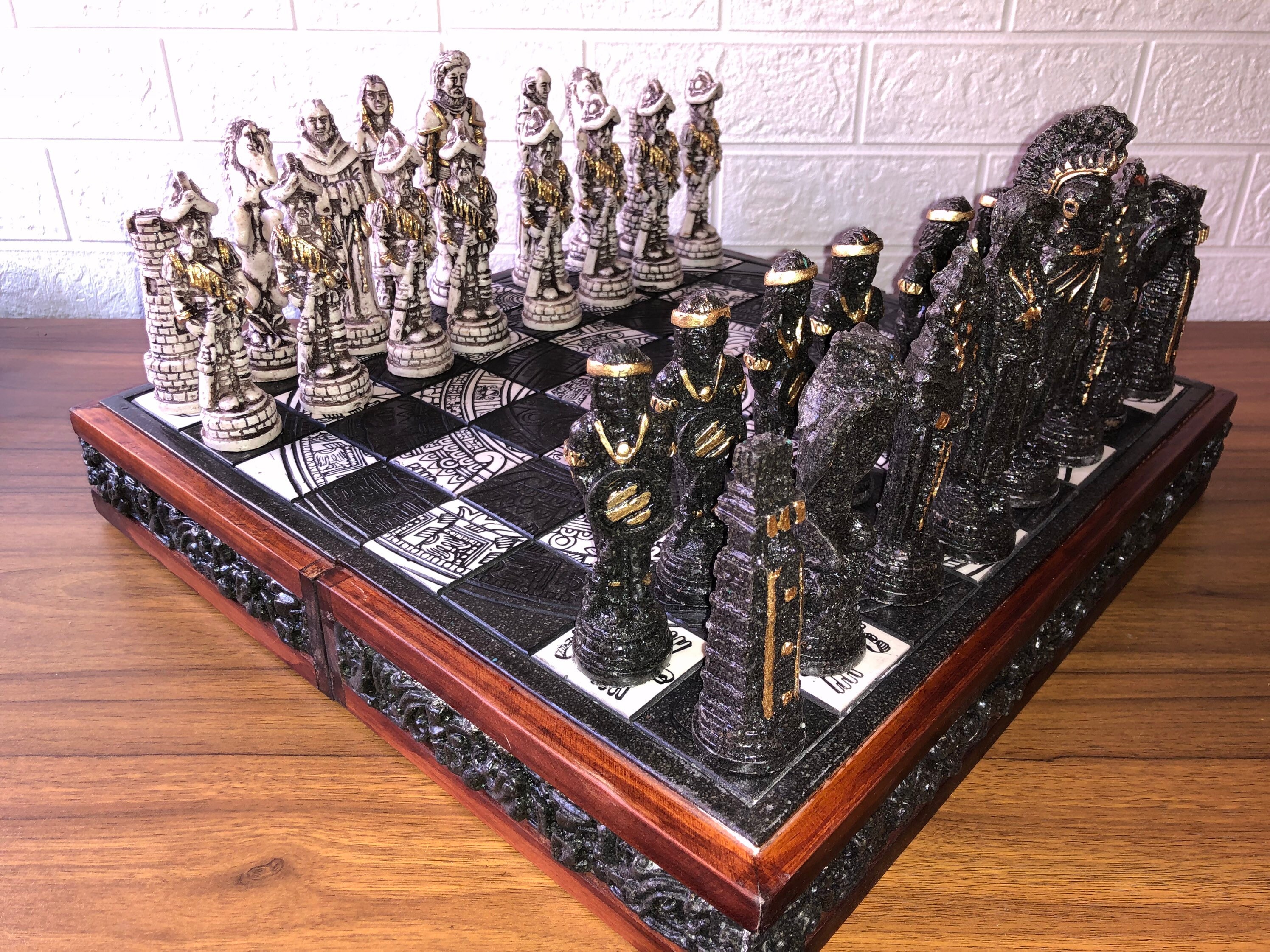 Civil war pewter chess set - town-green.com