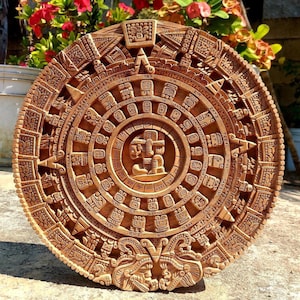Arte Maya Prehispánico, Calendario Maya, Pintura Mexicana, Talla en Madera, Artesanal PEDIR PERSONALIZAR
