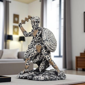 Aztec Warrior In Battle Mexican decoration, Aztec art, Prehispanic, Aztec decor, Mexican statue