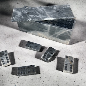 Domino Set Made Of Marble, Hand Carved And Elegant Design To Play And To Decor. From Puebla Mexico, Table Games, Family Games. Perfect Gift