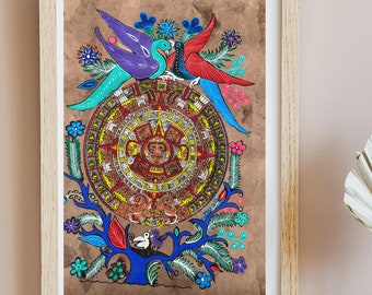 ビンテージメキシコ絵画　メキシコ伝統アマテアート ビンテージメキシコ絵画 メキシコ伝統アマテアート - メルカリ