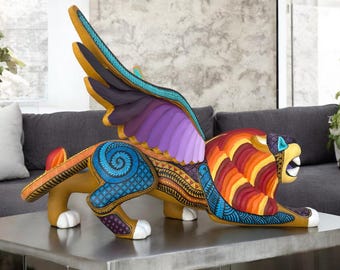 BIG Nahualt Lion and Eagle Statue Alebrije Sculpture of Mexican