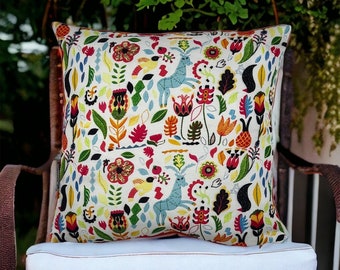 Otomi pillow, Mexican pillow, Spring throw pillow, Cushion cover, Pillow cases, Window seat cushion, Includes 2 pieces