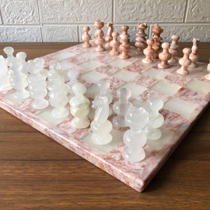 Faux Marble Chess Board 33-piece Set