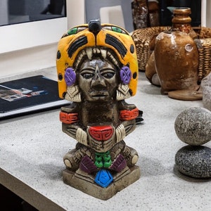 Mexican folk art, Mayan art, Mayan decor, Prehispanic, Mexican sculpture, Mayan warrior