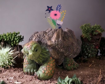 Turtle Planter Sculpture for Flowers, Cactus and Succulent Plants, Indoor or Outdoor Home Decor,  Modern Flower Pot, Animal  Planter