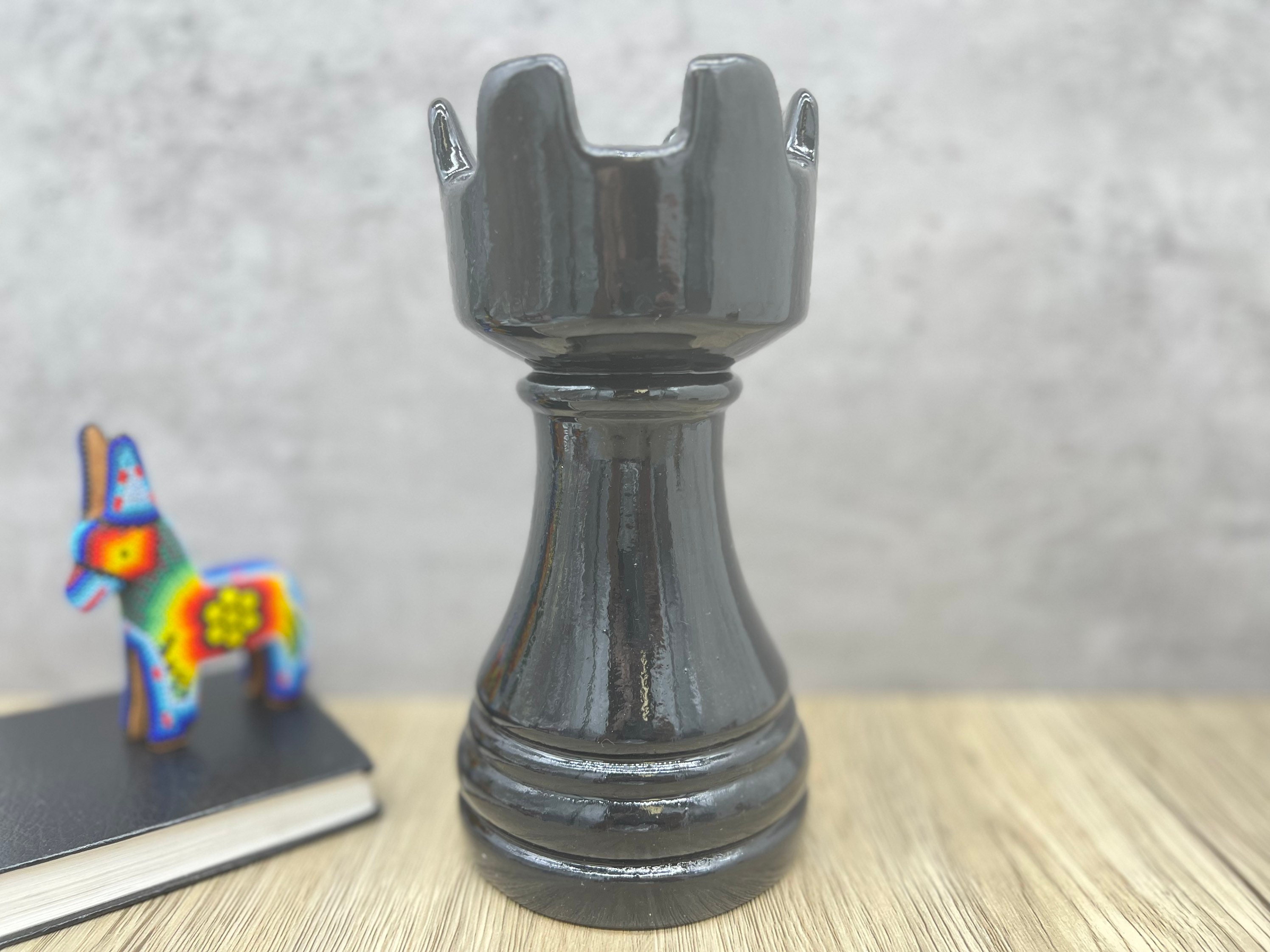 LARGE Ceramic Rook Chess Piece for Home Decor Interior Design 