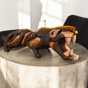 Prehispanic Wooden Jaguar, Mayan Culture, Made By Mayan Artisans Yucatán  Wall Art, Hand Carved And Painted Cedar Wood Folk Art WeCUSTOMIZE