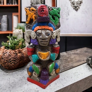 Mexican folk art, Mayan art, Mayan decor, Prehispanic, Mexican sculpture, Mayan warrior
