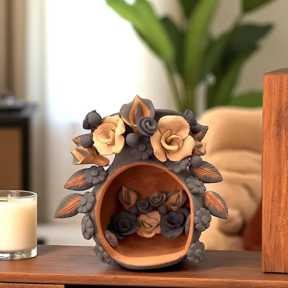 Filigrana Tealight Clay Mini Chimney, Candle Holder Artistic