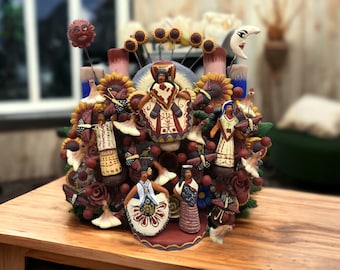 Vintage Mexican Folk Art Tree of Life Candlelabra, - Etsy