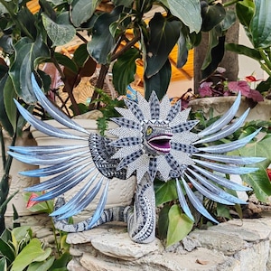 Quetzalcóatl Snake Nahuatl With Wings Statue Mexican Folk Art Alebrije Sculpture, Wooden  Decoration Figurine, Wood Carved  WE CUSTOMIZE