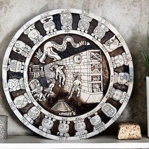 Maya, arte mural mexicano, Quetzalcóatl, calendario maya, decoración mexicana, decoración mural maya, arte maya