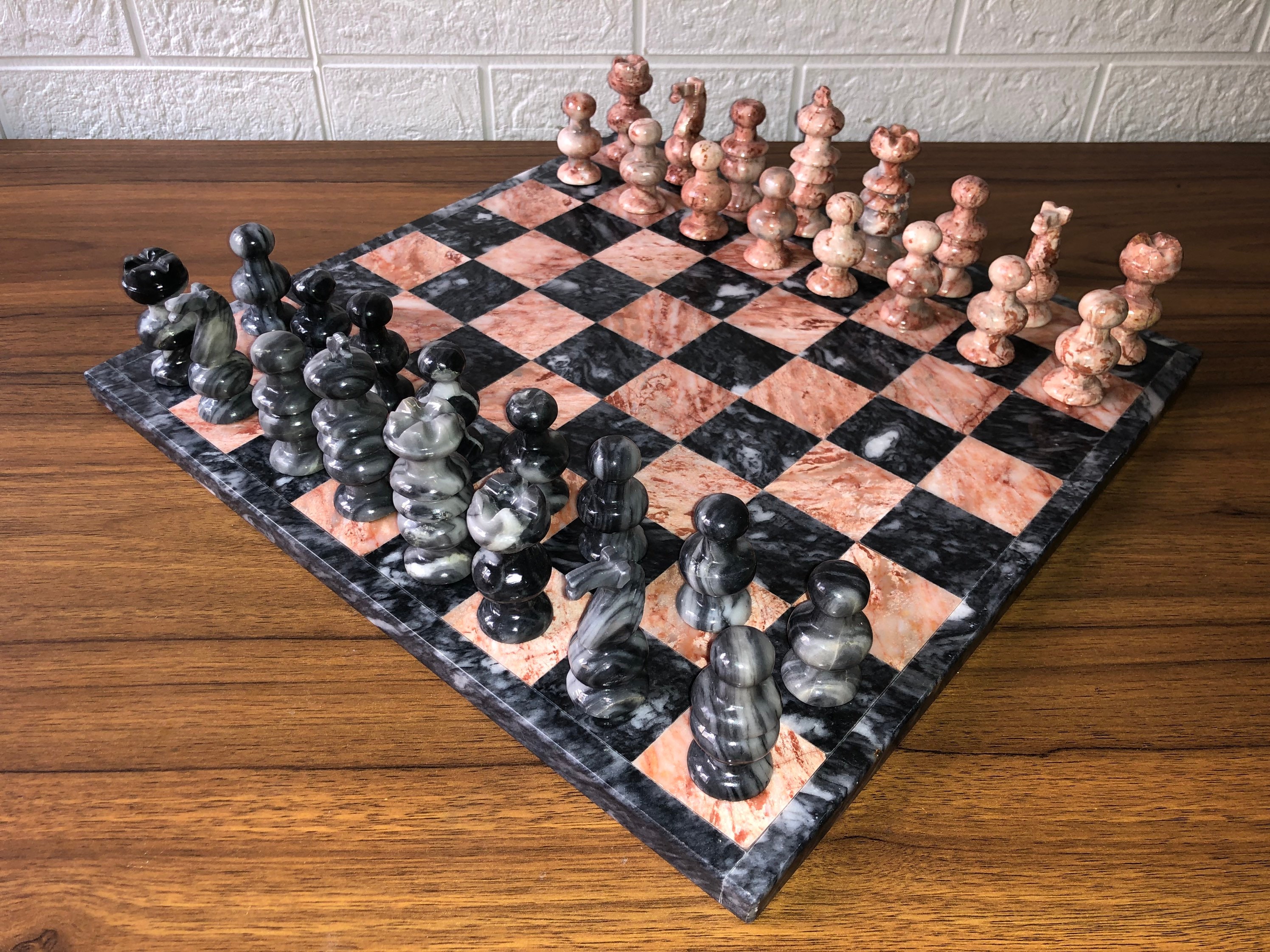 tuin Gangster Uitleg GROTE schaakset 1377 x 1377 marmeren schaakspel - Etsy Nederland