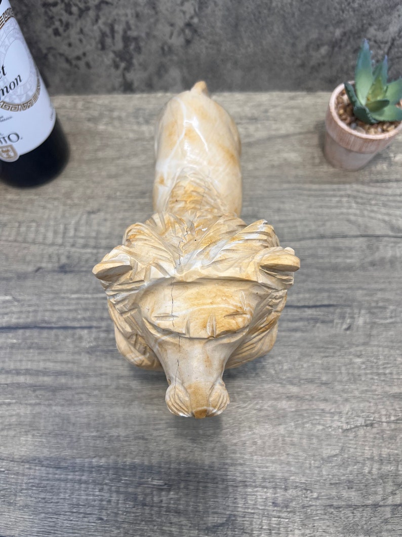 Lion figurine, Marble sculpture, Carved lion, Lion sculpture, carved stone animal image 6