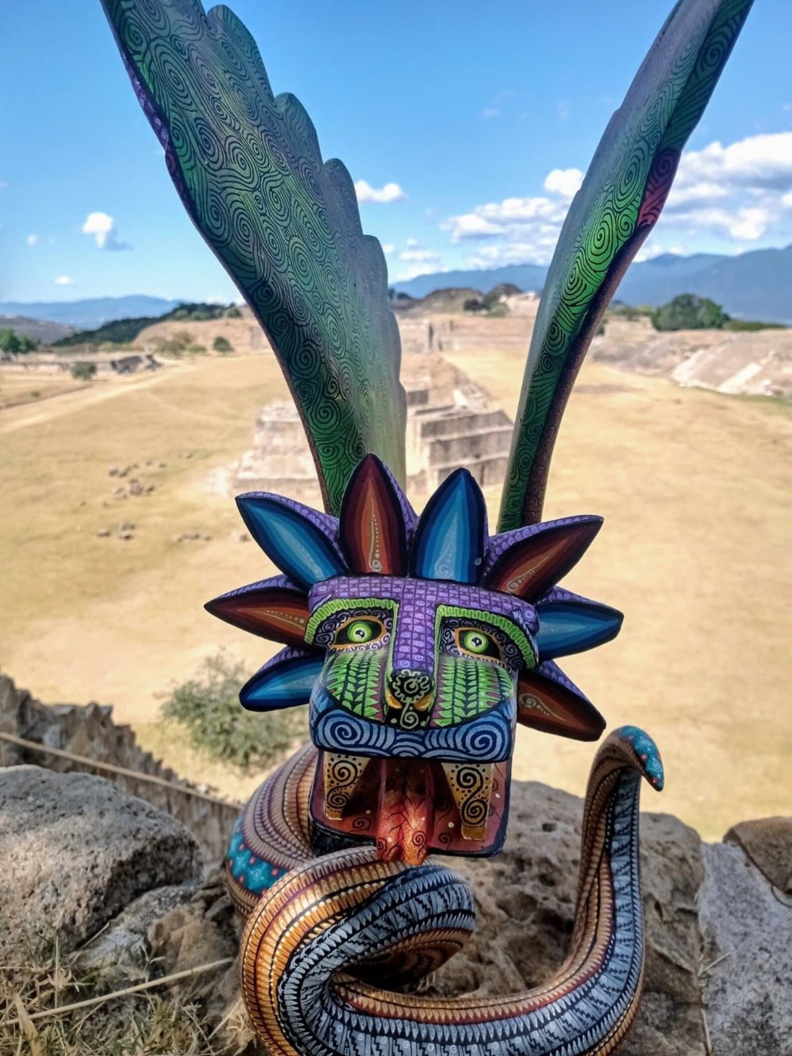 Quetzalcoatl Sculpture Wood Carving in Mexico Mexican art Etsy