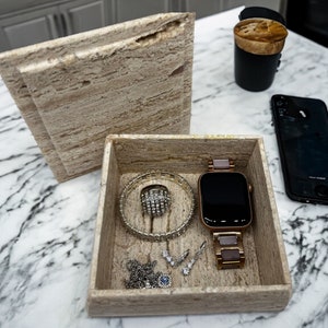 Large jewelry box, Cosmetic box, Marble jewelry box, Stone jewelry box, Jewelry storage tray, Vanity tray bathroom