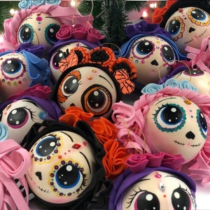3.93”Día de los muertos  Christmas ornaments , ideal for the Christmas tree, inspired by Mexican art, Catrina