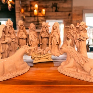 Hummel nativity 12 Clay Pieces, Mary Virgin y Niño Jesús Christmas, Mexican Ornaments Figures, Hummel Nativity Set, Navimiento Niño Jesus