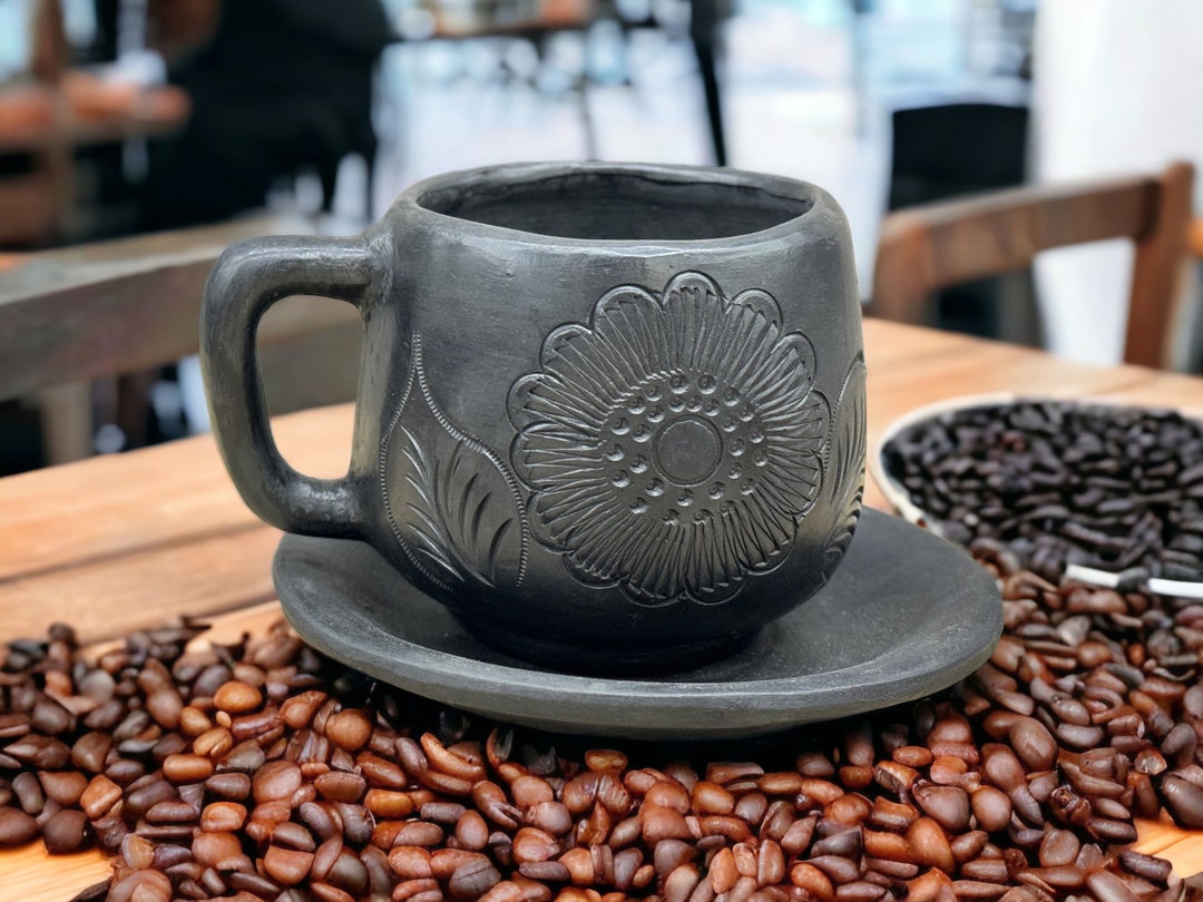 Authentic Oaxacan Handcrafted Clay Coffee Mug Traditional Mexican